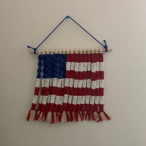American Flag Macrame Wall Hanging