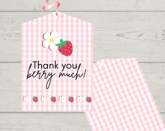 Beere Sweet Geburtstag Goodie Bag Tag | Beere erster Geburtstag Favor Tag | Thank You Tag