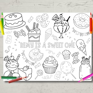 Sweet Birthday Coloring Page | First / Second Birthday Activity | Birthday Decor | Sweet One | Two Sweet | 11x8.5
