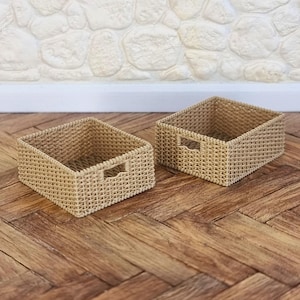 1:12-Skala Puppenhaus Paar von Künstler gemacht Weide gewebt Rattan Stil Körbe 2-Pack entworfen und 3D gedruckt vom Künstler mit PLA-Kunststoff