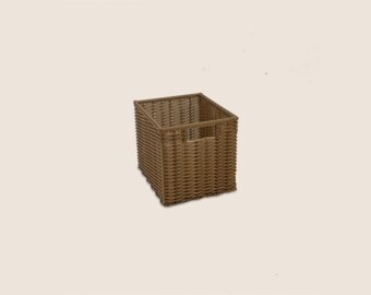 1:12 scale wicker style basket for cube storage unit