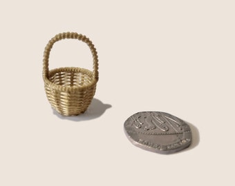 1:12 scale dollhouse wicker style Easter basket