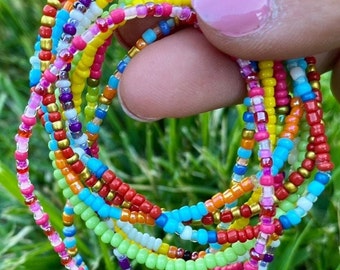Seed Bead Bracelet Bundle of 10|Colorful Boho Jewelry|Cute Gift Ideas|Summer Vibes|Accessories|Party Favors|Unique|Individual|Fun|