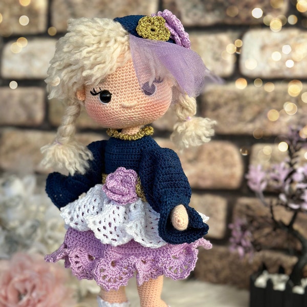 Modèle au crochet Mabel la poupée, modèle de poupée Amigurumi, modèle de poupée au crochet, pdf anglais