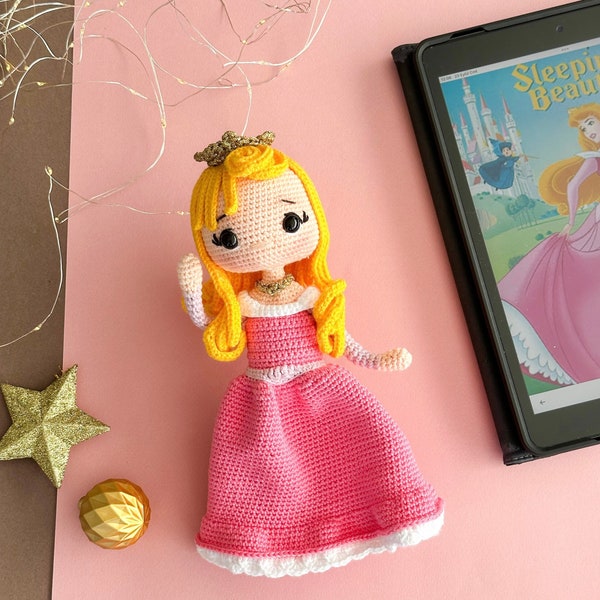 Crochet Pattern Princess Aurora The Princess Doll, Amigurumi Princess Doll Pattern, Crochet Princess Doll Pattern, English Pdf