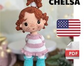 Crochet Pattern CHELSA Cute Doll, Amigurumi Doll Pattern, English Pdf