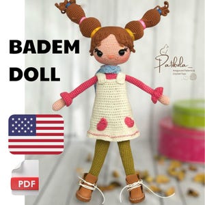 Crochet Badem Doll Pattern, Amigurumi Doll Pattern, English Pdf