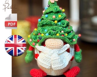 Jultomtevirkmönster, Amigurumi-tomtemönster, engelsk pdf