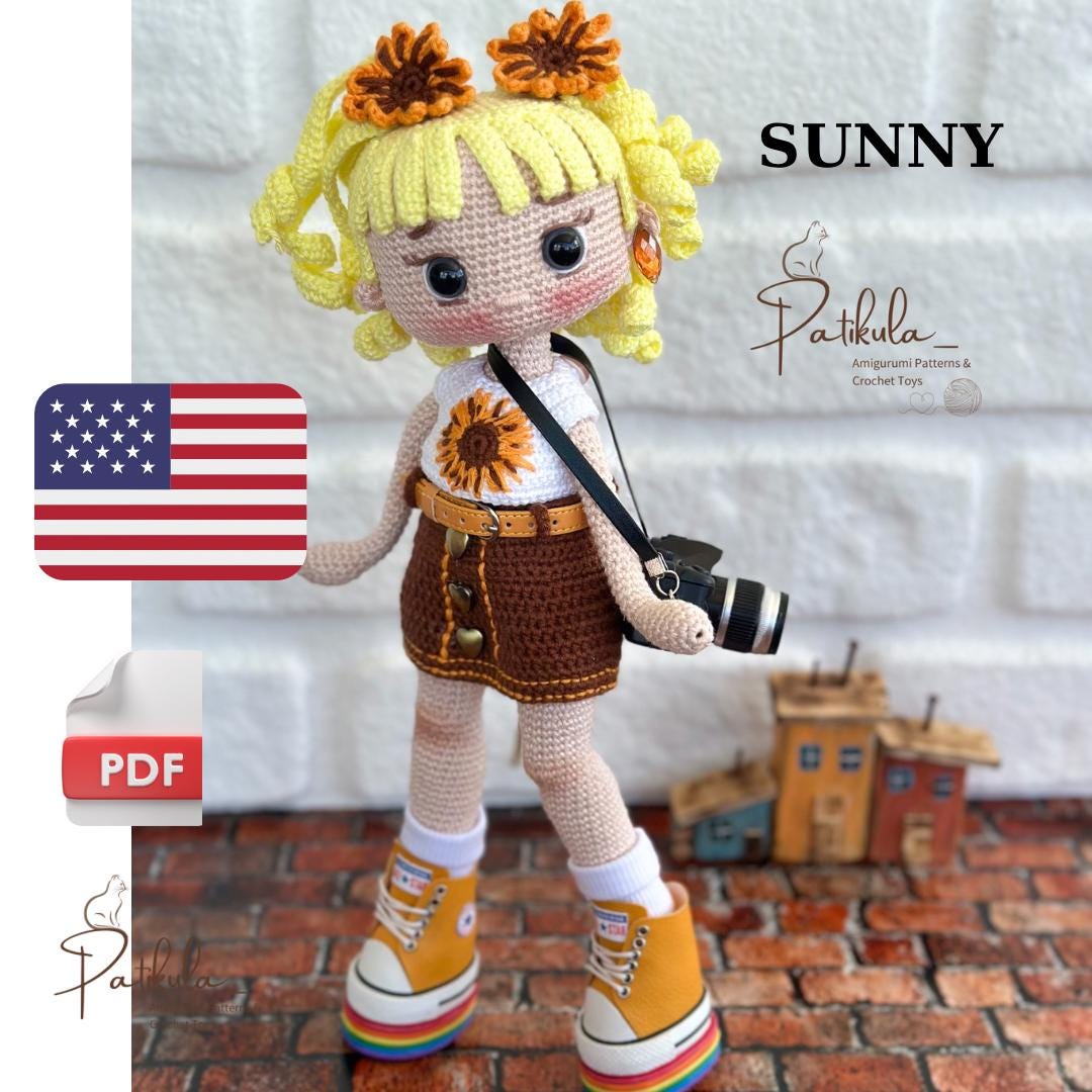 Crochet Pattern Sunny Doll, Amigurumi Doll Pattern, English Pdf