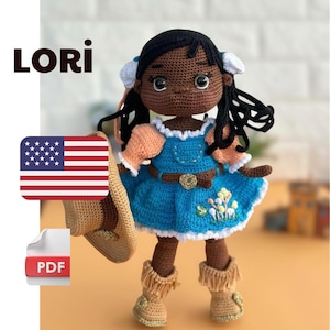 Crochet Pattern Lori Cowgirl Doll, Amigurumi Cowgirl Doll Pattern, English Pdf