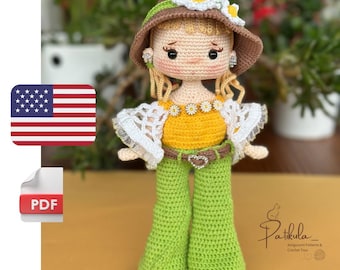 Crochet Pattern Tina Doll, Amigurumi Doll Pattern, English Pdf