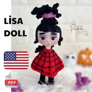 Crochet Halloween Doll Lisa Pattern, Amigurumi Halloween Pattern, English Pdf