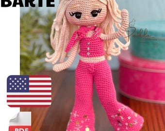 Crochet Pattern Pink Doll, Amigurumi Pink Doll Pattern, English Pdf