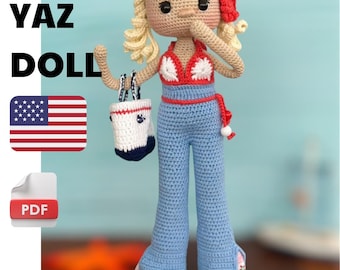 Amigurumi Pattern YAZ Summer Doll, Crochet Beach Doll Pattern, English Pdf