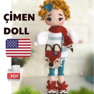 Crochet Pattern Çimen (Grass) Doll, Amigurumi Doll Pattern, English Pdf (Doll Body,Blouse,Shoes,Scarf,Bag)