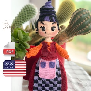 Virkmönster Häxa, Amigurumi Häxmönster, Engelska Pdf
