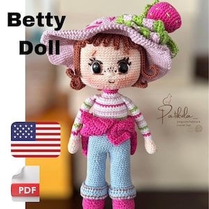 Crochet Pattern Betty Doll, Amigurumi Cute Doll Pattern, English Pdf