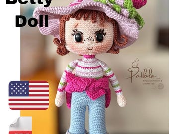 Crochet Pattern Betty Doll, Amigurumi Cute Doll Pattern, English Pdf