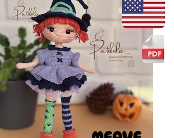 Crochet Witch Doll Pattern, Amigurumi Witch Pattern, English Pdf