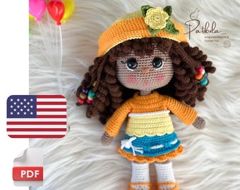 Crochet Pattern Blossom Doll, Amigurumi Doll Pattern, English Pdf