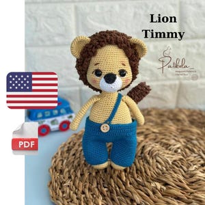 Crochet Pattern Lion Timmy, Amigurumi Lion Pattern, English Pdf