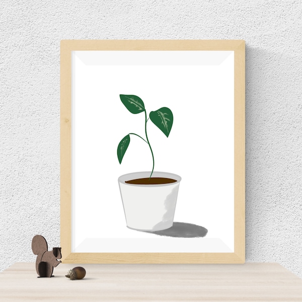 Potted Dieffenbachia/dumb cane digital art print