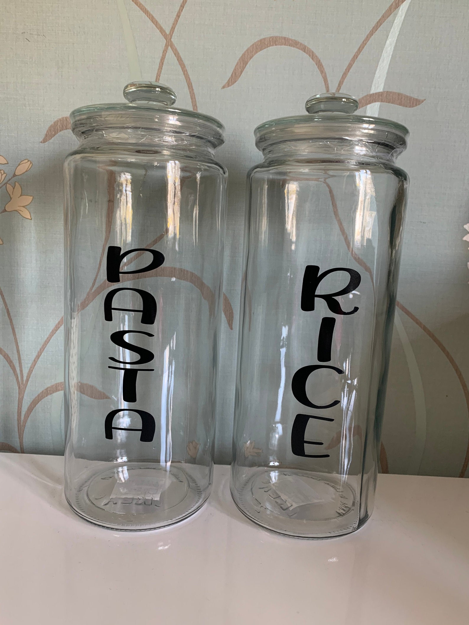 Personalised 1.8L Tall Glass Jar With Lid Etsy