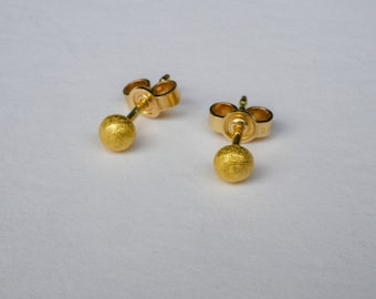Pendientes de bola macizos de alta calidad en oro 900 y 750, trabajo de orfebrería, oro de 18 kt y 22 kt