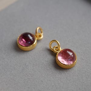 Light pink tourmaline pendant in 900 gold, handcrafted, 22k gold, goldsmith's work image 5