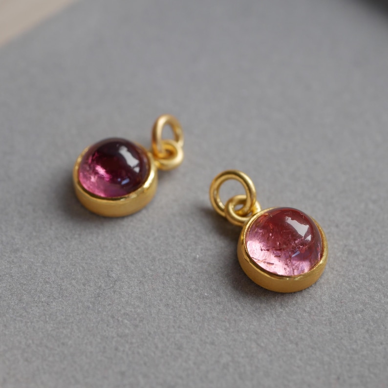 Light pink tourmaline pendant in 900 gold, handcrafted, 22k gold, goldsmith's work image 5