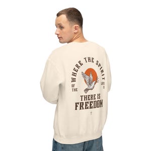 Spirit of the Lord Christian Crewneck Sweatshirt, Religious Faith Based Unisex Jumper, Lightweight Religious Sweater, Christian Apparel,