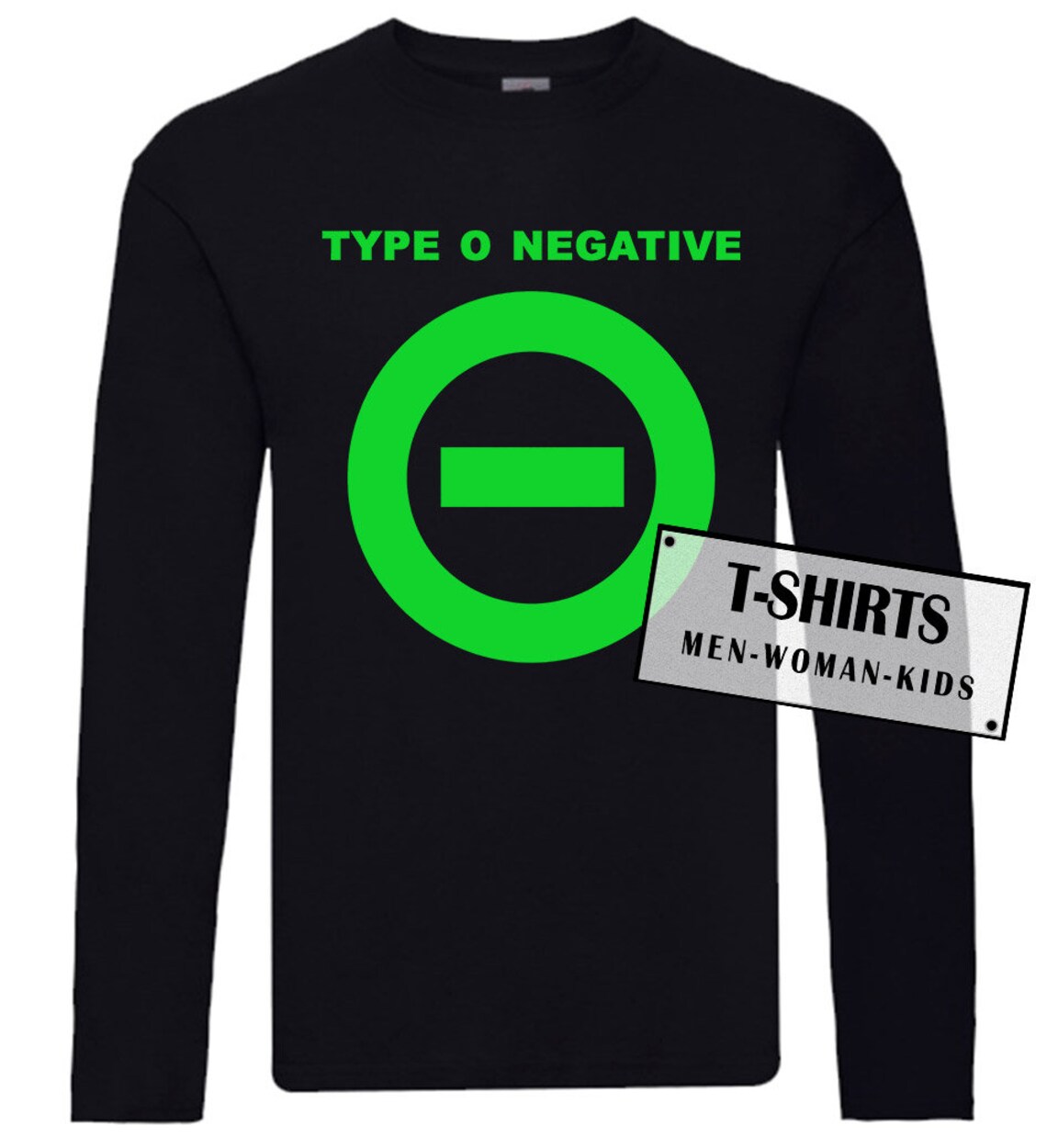 Type o Negative green LOGO Longsleeve band album Men T Shirt S Etsy