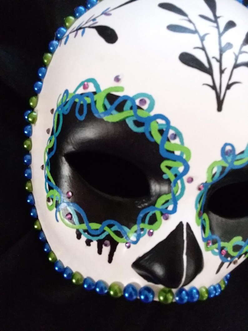 PAIR Day of the Dead Hand Painted Catrina Mask dia De Los Muertos