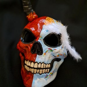 MEN'S ("Mummer" Mask) Day of the Dead Catrina Mask (Dia de los Muertos) / Heaven & Hell