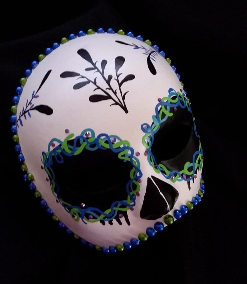PAIR Day of the Dead Hand Painted Catrina Mask dia De Los Muertos