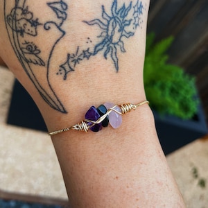 amethyst bracelet, rose quartz bracelet, obsidian bracelet, crystal bracelet, gifts for her, gifts for mom, chain bracelet, adjustable