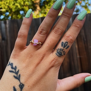 Purple Quartzite Crystal Ring, dainty crystal ring, crystal jewelry, healing crystal ring