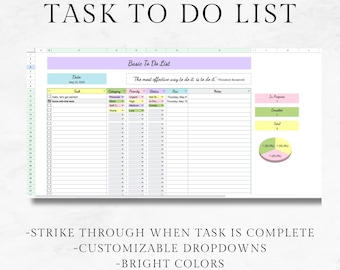 Google Sheets Task Tracker: Digital To-Do List & Project Planner (Instant Download)