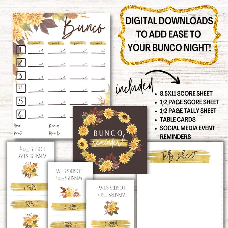 Bunco Printables Etsy Bunco Printables Etsy