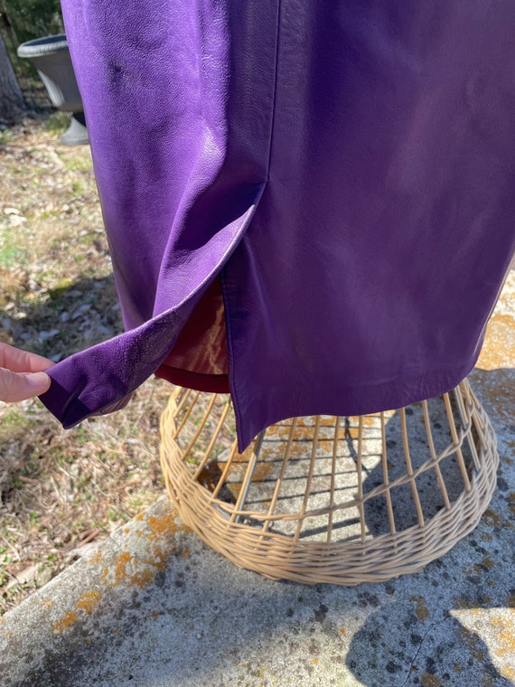 Purple Leather Skirt, Vintage Leather, Leather Sk… - image 6