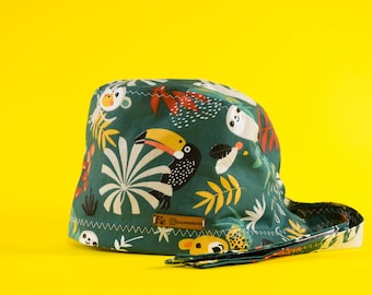 Safari Print Surgical Cap: Handmade Cotton Doctor Scrub Cap
