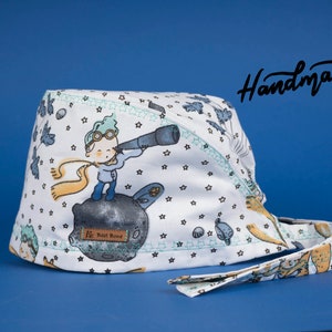 O Pequeno Príncipe 3 gorros de uniforme estampados, gorros cirúrgicos, gorros de algodão, gorros de médico, gorros de enfermeira, gorros de chef, processamento de bordados