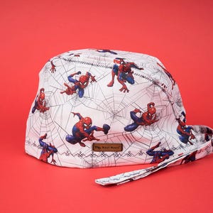 Spiderman Surgical Cap: Handmade Cotton Doctor Scrub Cap