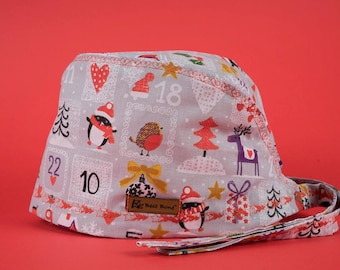 Christmas Scrub Cap – Holiday Surgical Hat, Winter Theme Medical Cap, Festive OR Cap, 100% Cotton Surgical Scrub Hat