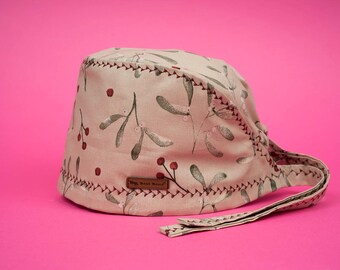 Kokina Patterned Surgical Cap: Handmade Cotton Doctor Cap