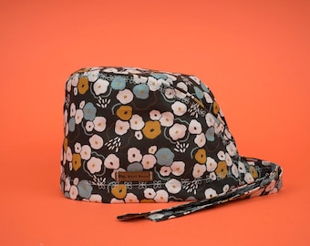 Floral Scrub Cap: 100% Cotton Surgical Hat, Custom Embroidery