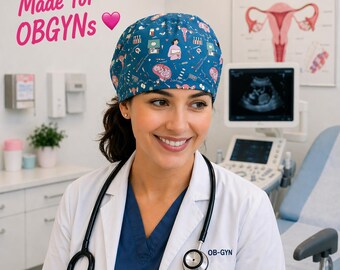 Cute OBGYN Scrub Cap – Gift for Gynecologist – Women’s Health Surgical Cap – Midwife Nurse Cap – Cotton Medical Hat
