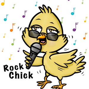 Rock Chick Print I Children&#39;s bedroom art I Nursery art I Animal Illustration