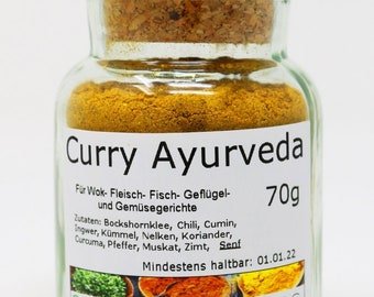 Curry Ayurveda 70g im Glas Gewürzkontor München