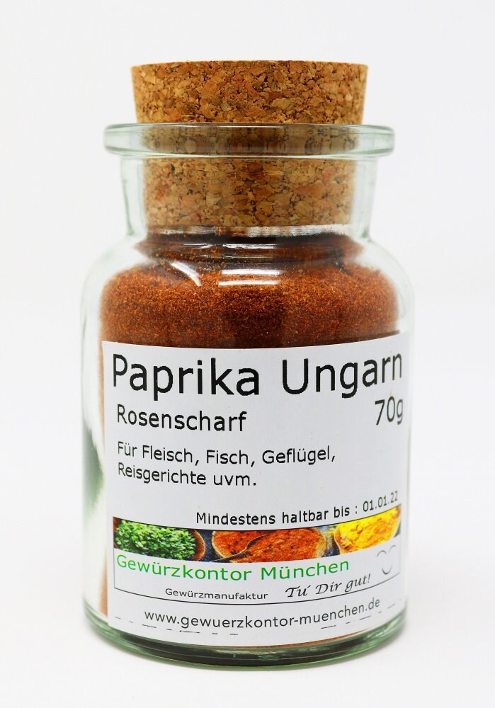 Paprika Rosenscharf Hungary 70g in a Glass Gewürzkontor Munich Etsy UK